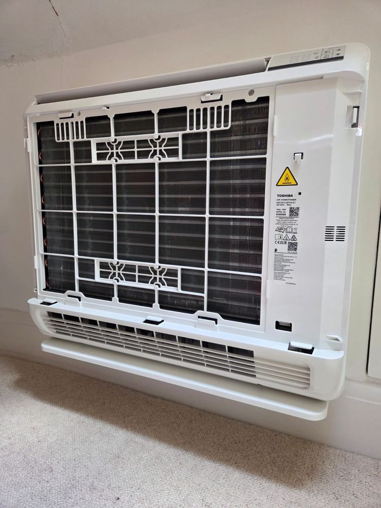 Indoor unit with the cover removed for its annual service